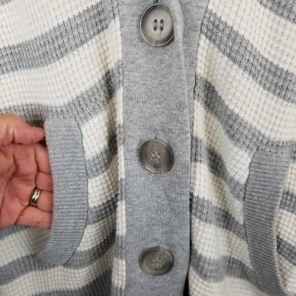 American Eagle Outfitters Waffle Knit Striped Cardigan Size L Large - Picture 6 of 8